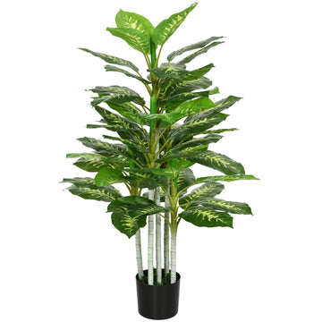 Kunstplant Calathea 120 cm, 53 bladeren | Kleur: Groen- Zwart | Afmetingen: 17x17x120 cm