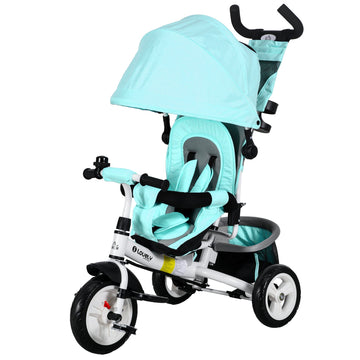 Kinderdriewieler met duwstang – Veilig leren fietsen | Kleur: Groen, Zwart | Afmetingen: 49x102x102 cm