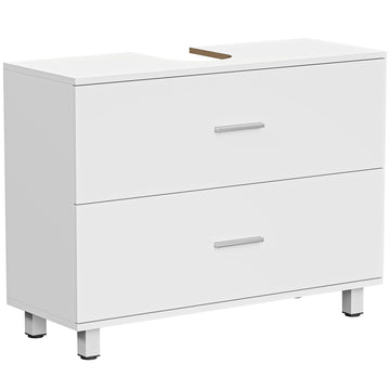Badkamer wastafelonderkast met 2 laden | Kleur: Wit | Afmetingen: 80x30x60 cm