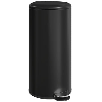 Pedaalemmer 30 L met deksel | Kleur: Zwart | Afmetingen: 30x36x63,5 cm
