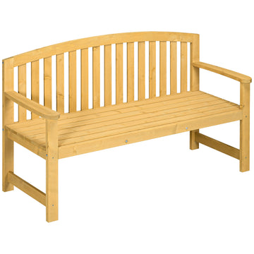 Houten tuinbank voor 2 personen met rugleuning | Kleur: Oranje | Afmetingen: 143x51x85 cm