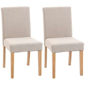 Eetkamerstoelen 2 stuks - Linnenlook | Kleur: Cremewit | Afmetingen: 46x56x88 cm