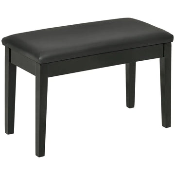Pianobankje met kunstleren zitting | Kleur: Zwart | Afmetingen: 35x75x49 cm