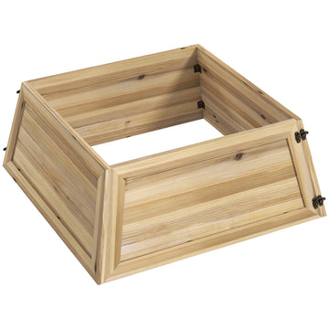 Kerstboomkraag van vurenhout - Kerstboomrok | Kleur: Bruin | Afmetingen: 65x65x27 cm