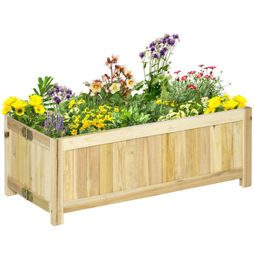 Opvouwbare plantenbak - Verhoogde kweekbak | Kleur: Natuurlijk hout | Afmetingen: 30x70x25 cm