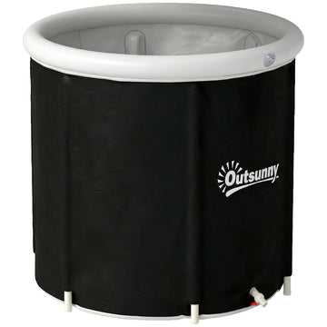Opvouwbare ijsbadton 280 L met deksel | Kleur: Zwart | Afmetingen: 78x78x71 cm