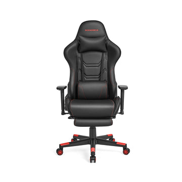 Ergonomische bureaustoel met armleuningen – lendensteun – zwart/rood – 65 x 57 x 89 cm