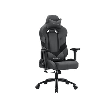 Gamingstoel grijs-zwart - ergonomisch - koudschuim - verstelbaar - 150 kg