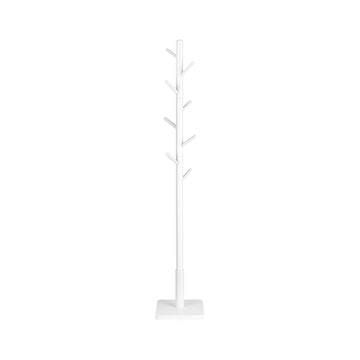 Witte kapstok - modern - halorganizer - rubberhouten haken - MDF - 30 x 30 x 175 cm
