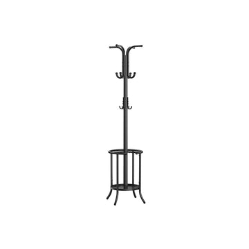 Staande kapstok - metalen kapstok - hal - 40 x 40 x 175 cm - zwart - draagvermogen 4 kg