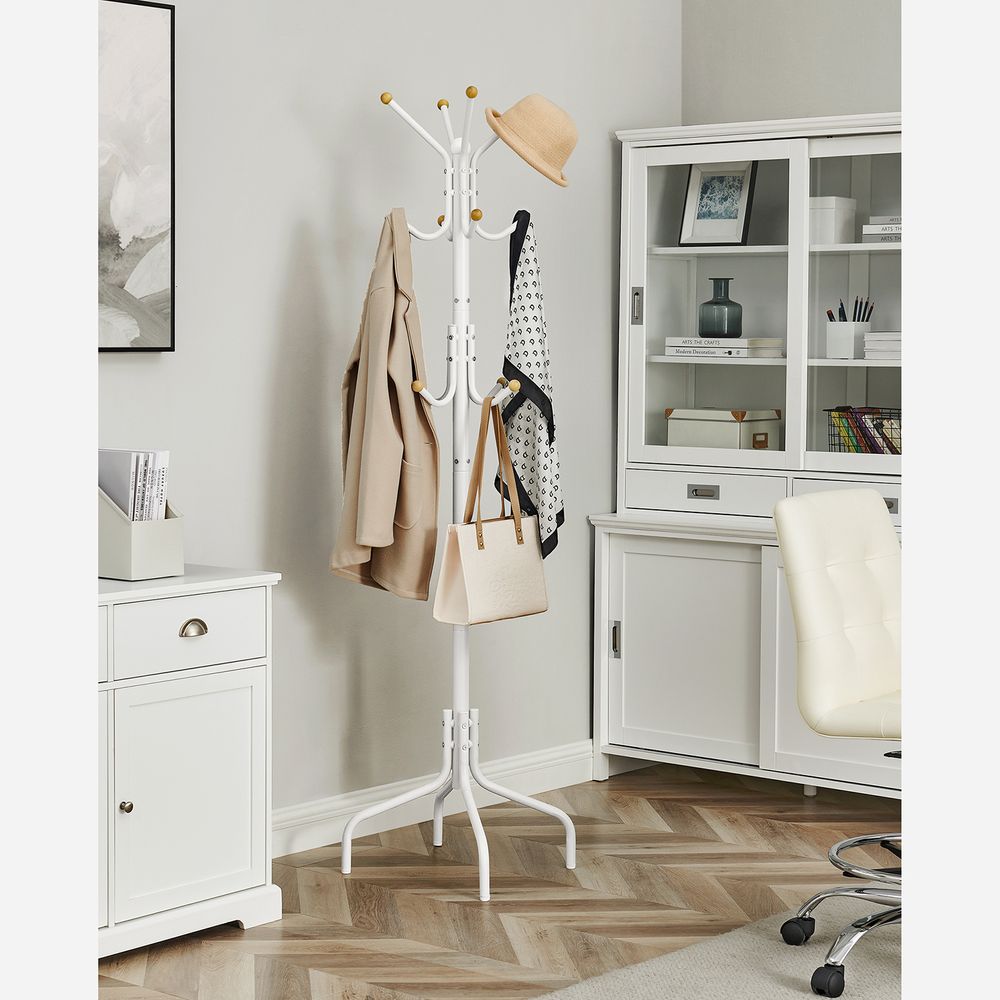 Garderobe aus Metall mit Haken – Weiß – 55 x 55 x 180 cm