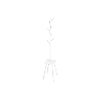 Wit kledingrek - kledingstandaard - rubberhout - 34,7 x 34,7 x 170,5 cm