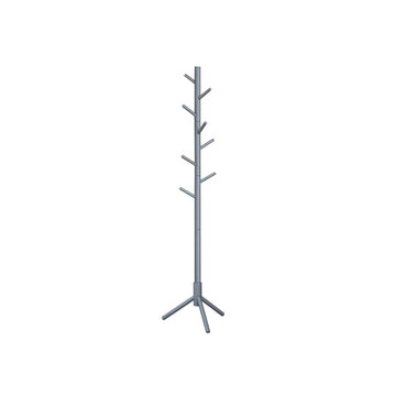 Grijze kapstok - massief hout - staande kapstok - 24 kg - 47 x 47 x 175 cm