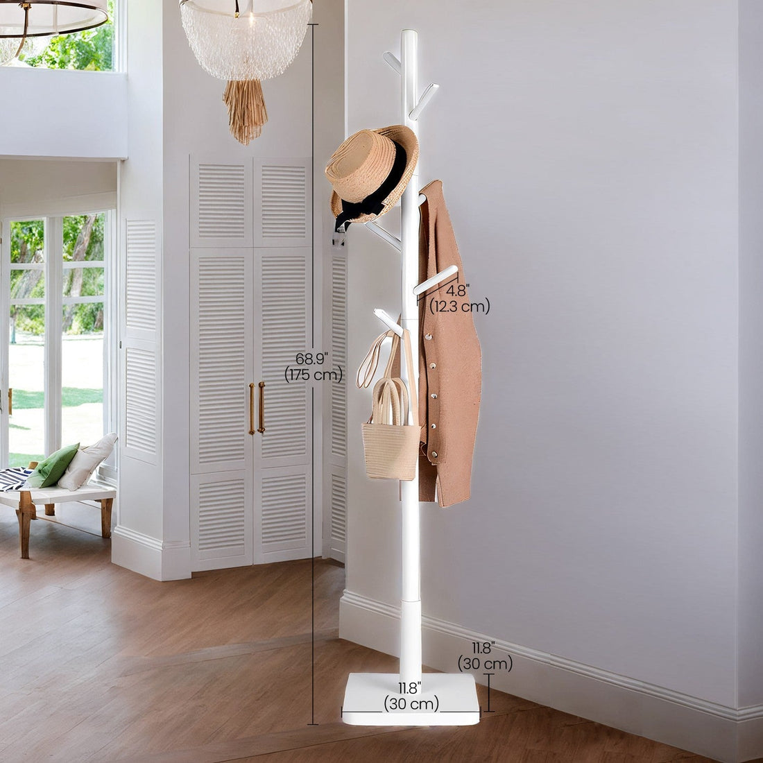 Garderobe - Kleiderständer - Massivholz - Modern - 30x30x175 cm