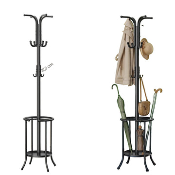 Kledingrek - Opberger - Ruimtebesparend - 40 x 40 x 175 cm - Zwart metaal