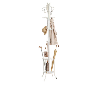 Metalen kledingrek - kapstok - ruimtebesparend - wit - 40 x 40 x 175 cm