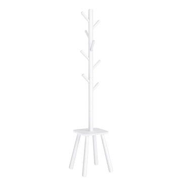 Kledingrek met 8 haken en legplank | Wit | 33,6x33,6x175,8 cm