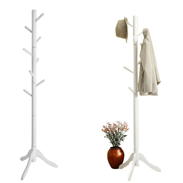 Vrijstaande witte kapstok – stabiel en duurzaam – 57 x 57 x 175 cm
