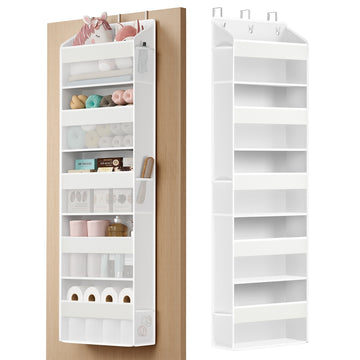 Deurorganizer met 5 vakken, hangrek, transparant | Transparant | 40x15x140 cm