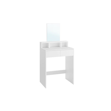 Kaptafel met spiegel en 2 laden - Make-uptafel - Wit - 40 x 60 x 127 cm