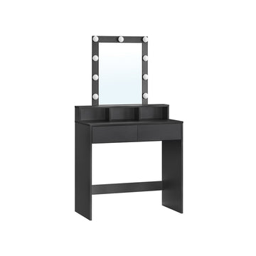 Kaptafel met make-uporganizer, LED-spiegel, 120 x 50 x 75 cm