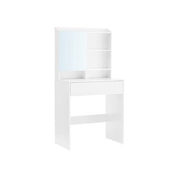 Witte kaptafel van spaanplaat - make-uptafel - 70 x 40 x 136 cm - kantelbeveiliging