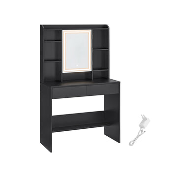 Kaptafel met verlichting - make-upbureau - spiegel - laden - 100 x 50 x 75 cm