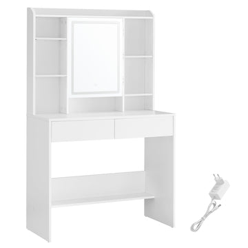 Witte kaptafel van spaanplaat - make-uptafel - 40 x 90 x 144,7 cm - 100 kg