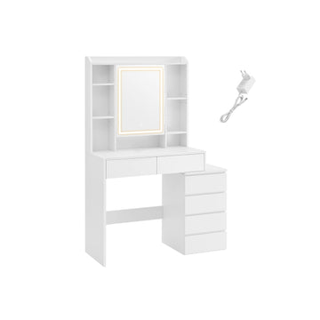 Kaptafel met LED-verlichting - make-uptafel - modern - wolkwit - 120 x 40 x 75 cm