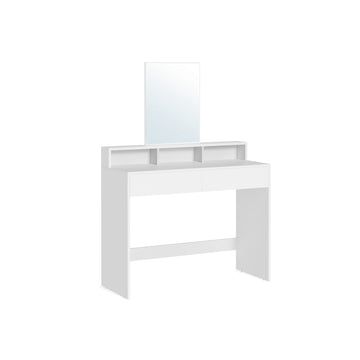 Witte kaptafel van spaanplaat - ruime opbergruimte - stevige constructie - 40 x 100 x 140 cm