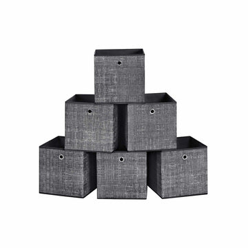 Opbergboxen set van 6 - stoffen organizer - zwart - 30 x 30 x 30 cm