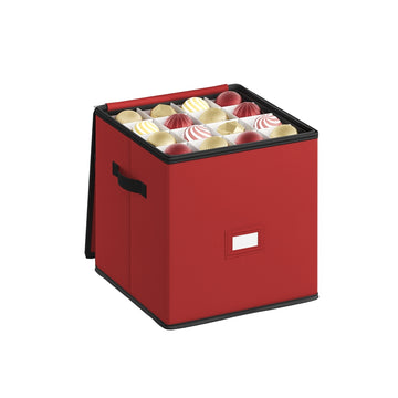 Opbergbox voor kerstballen | Kersenrood | 33x33x33 cm