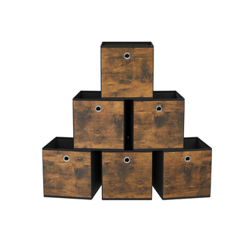 6-delige opbergboxenset van karton - lichtgewicht - 30 x 30 x 30 cm