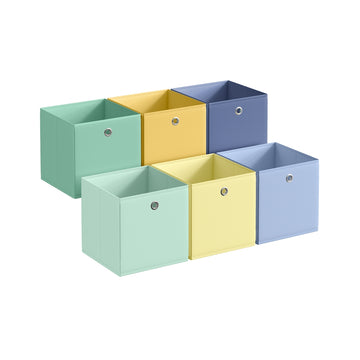 6-delige opbergboxenset | Kleurrijk | 33x33x33 cm