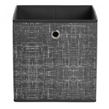 Opbergboxen 6-delige set van vliesstof met handvat | Zwart | 30x30x30 cm