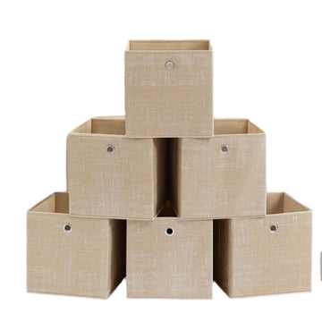 6-delige opbergboxenset - opbergdozen - vlies organizer - ruimtebesparend - 30 x 30 x 30 cm