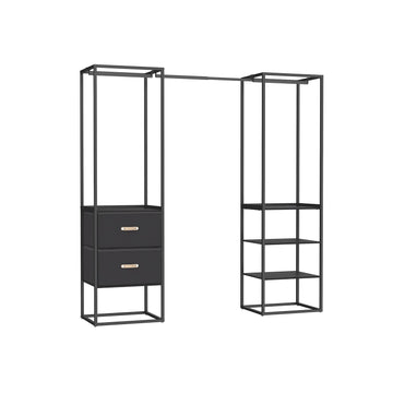 Kledingkastorganizer - grote capaciteit - staal & MDF - 40 x (150-180) x 180 cm