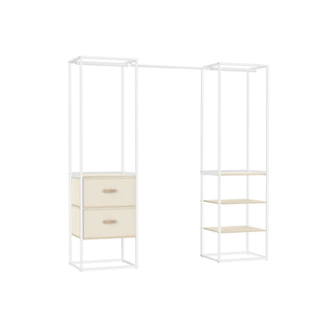 Open kledingkast - draagbare kledingkast - stalen frame - 40 x (150-180) x 180 cm - beige
