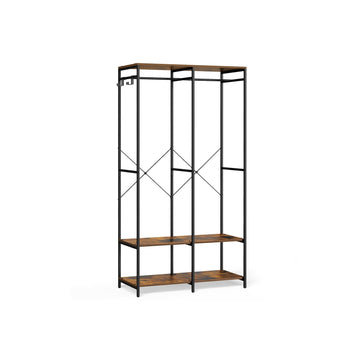 Kledingrek vintage bruin, staal/spaanplaat, 40 x 94,5 x 180 cm, anti-kantel