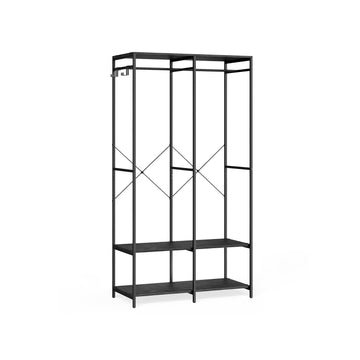 Kledingrek, zwart - staal en spaanplaat - 40 x 94,5 x 180 cm - 146 kg