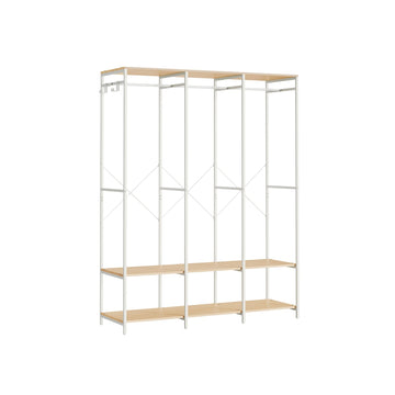 Kledingrek met opbergruimte, staal/spaanplaat, 40 x 141 x 180 cm