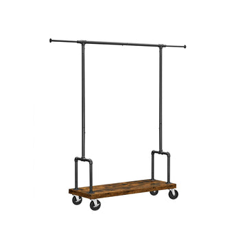 Uitschuifbaar kledingrek vintage bruin-zwart - spaanplaat en staal - 110-168 x 40 x 160 cm