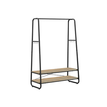 Kledingrek met planken - spaanplaat en staal - 45 x 100 x 160 cm - bruin/zwart