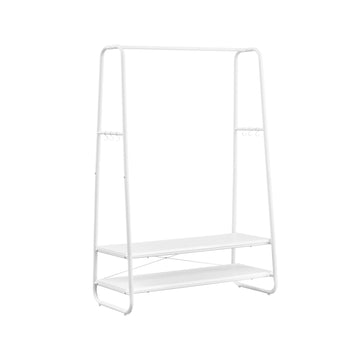 Kledingrek met 2 niveaus - spaanplaat en staal - 45 x 100 x 160 cm - wit