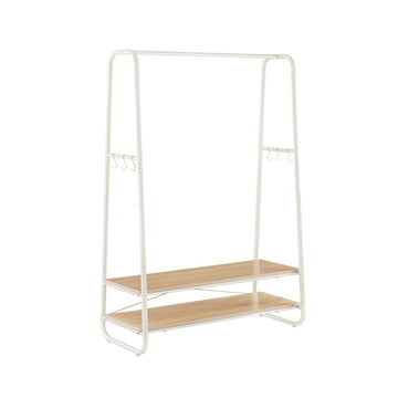 Kledingrek met 2 planken, eiken-crèmewit, 45 x 100 x 160 cm