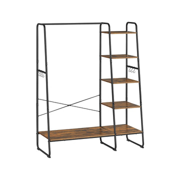 Kledingrek vintage bruin-zwart - stevig - 45 x 120 x 160 cm