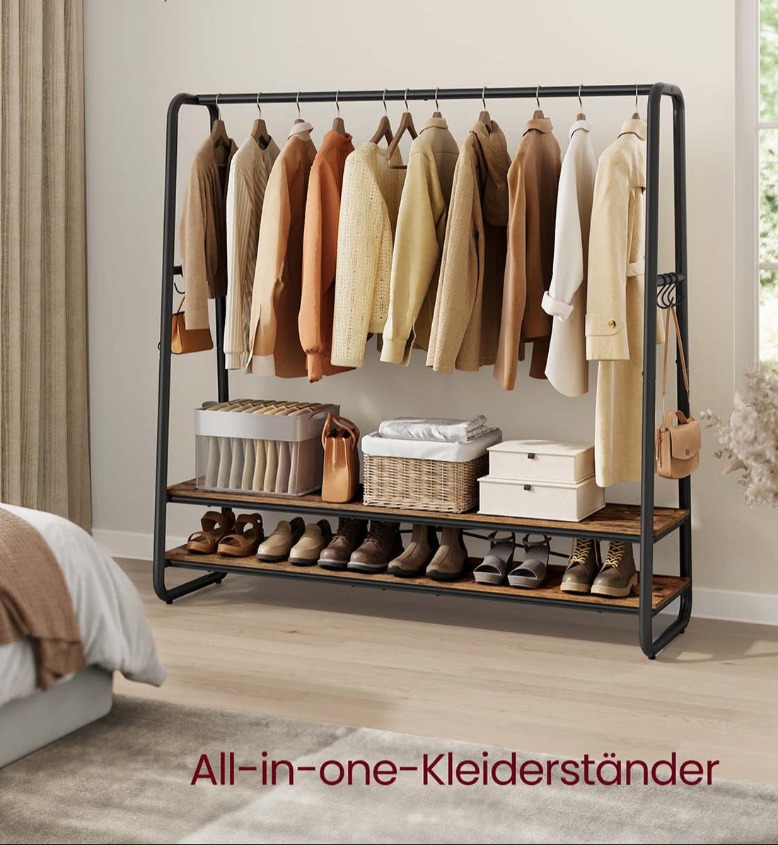Kleiderständer - Kleider-Organizer - Garderobenständer - Platzsparend - 45 x 138 x 160 cm