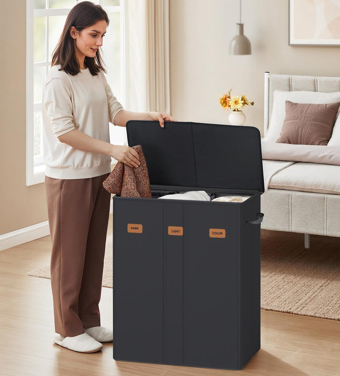 Wäschekorb - Kleiderkorb - Kleiderorganizer - Oxford-Stoff - 64 x 33 x 75 cm