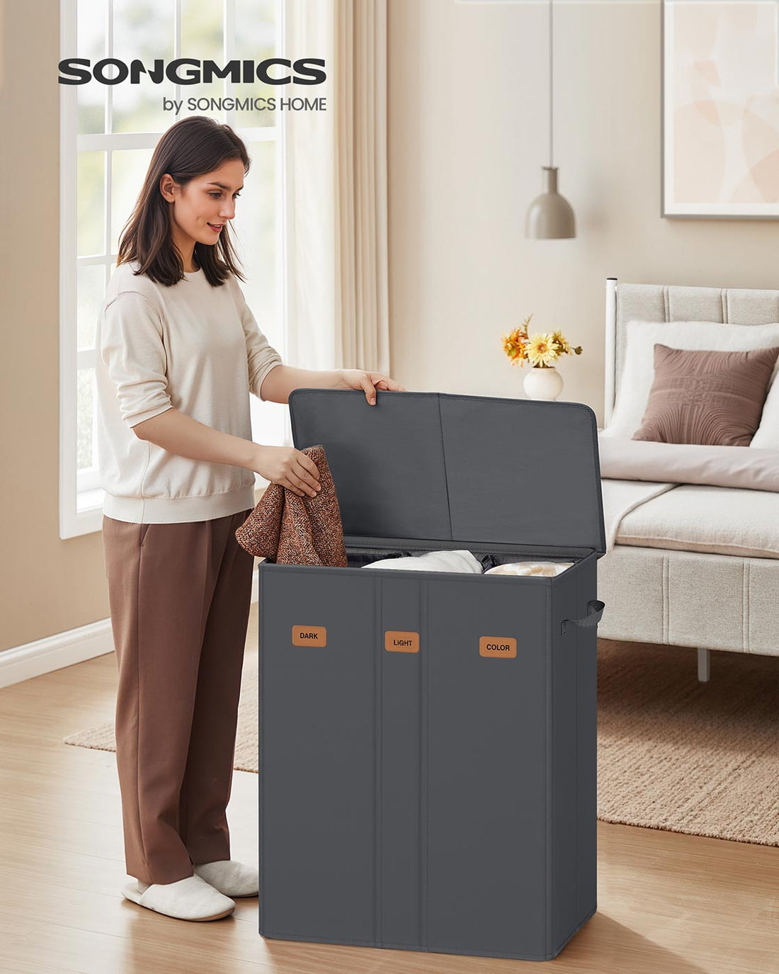 Wasmand - Kledingorganizer - Oxfordstof - 64 x 33 x 75 cm