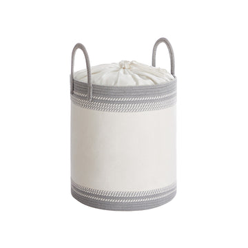 Wasmand 60 l met deksel en handgreep - 41 x 41 x 46 cm - grijs